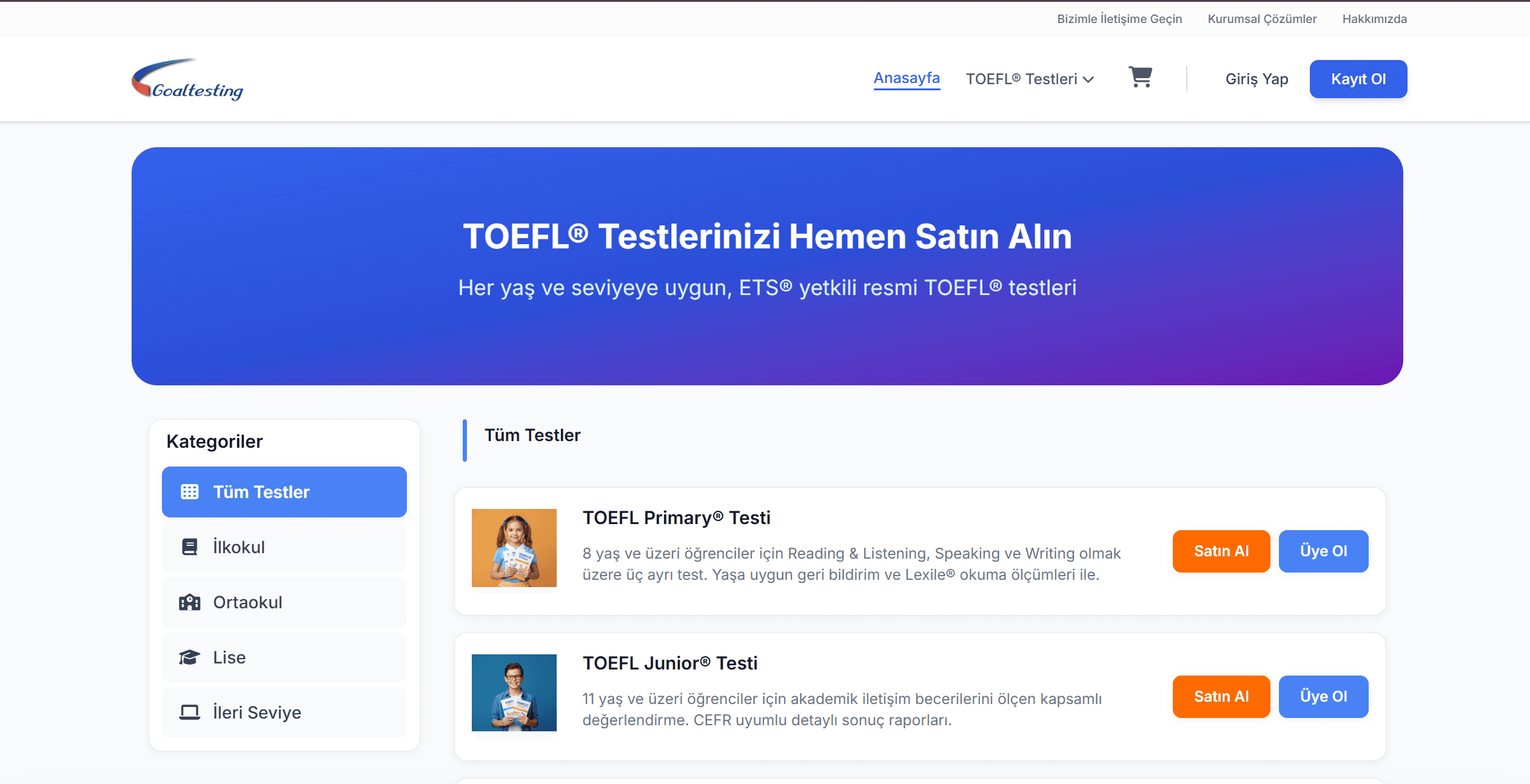 Goal Testing — Satış Portalı